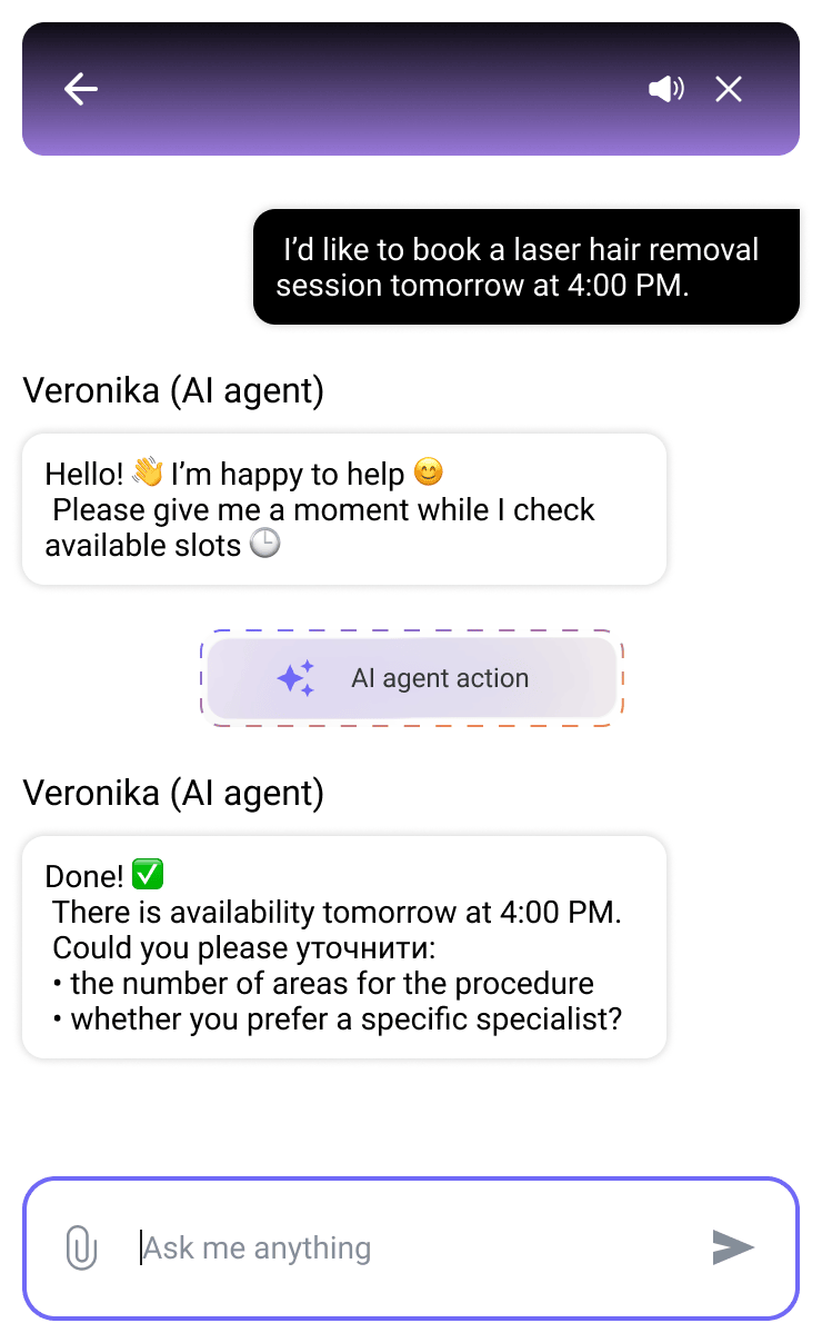 Not only replies but solves tasks